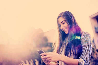 woman using smartphone