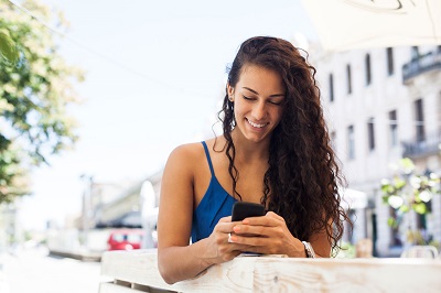 woman using smartphone